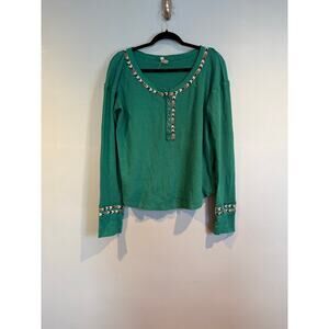 We The Free by Free People Ribbed Henley Top – Size L